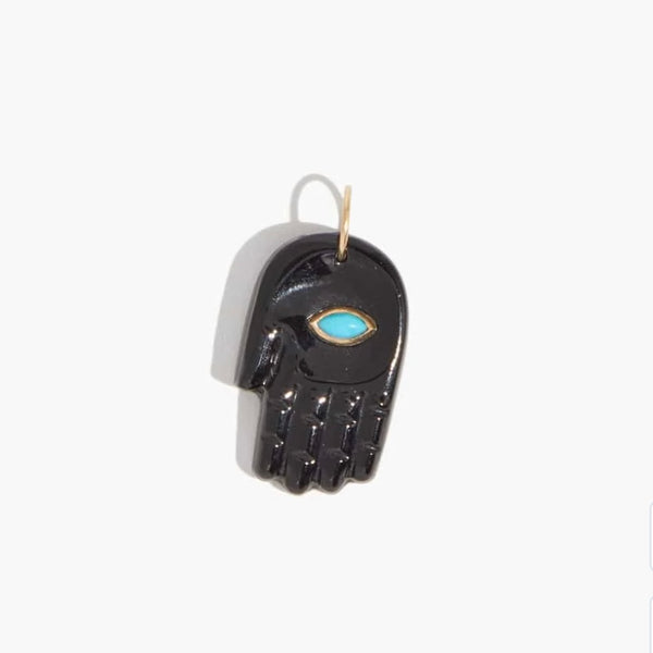 onyx hamsa pendant