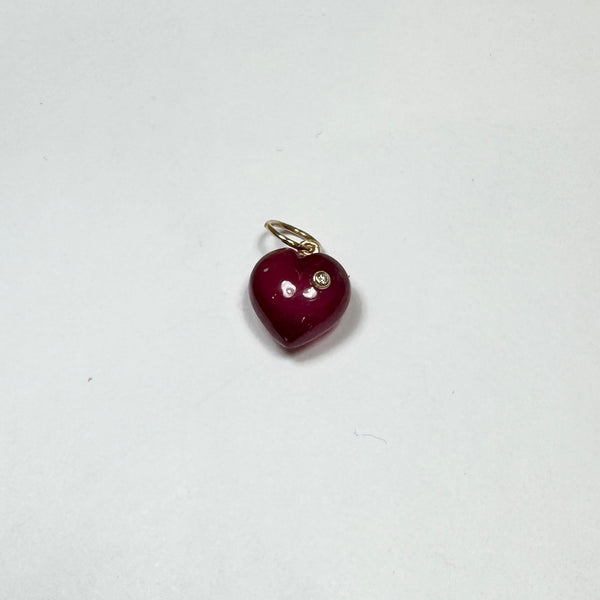 small puffy heart with diamond