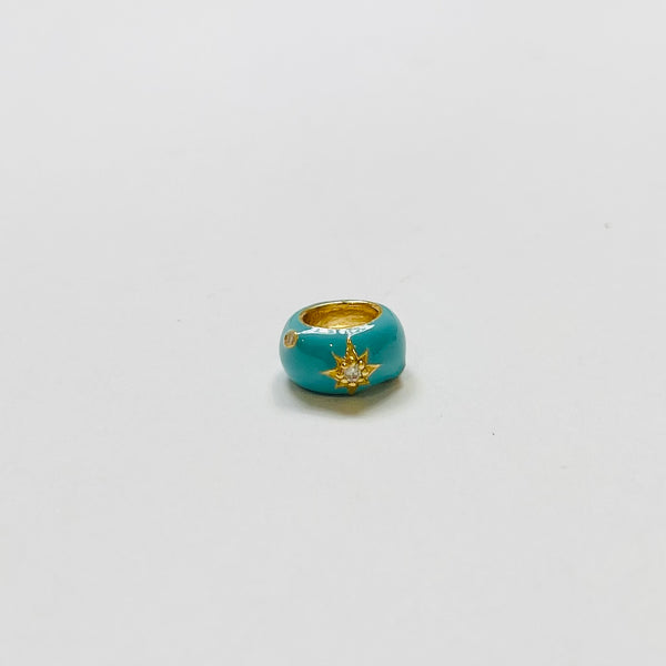 enamel bead charm, 8mm