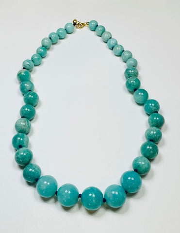 knotted gumball amazonite necklace