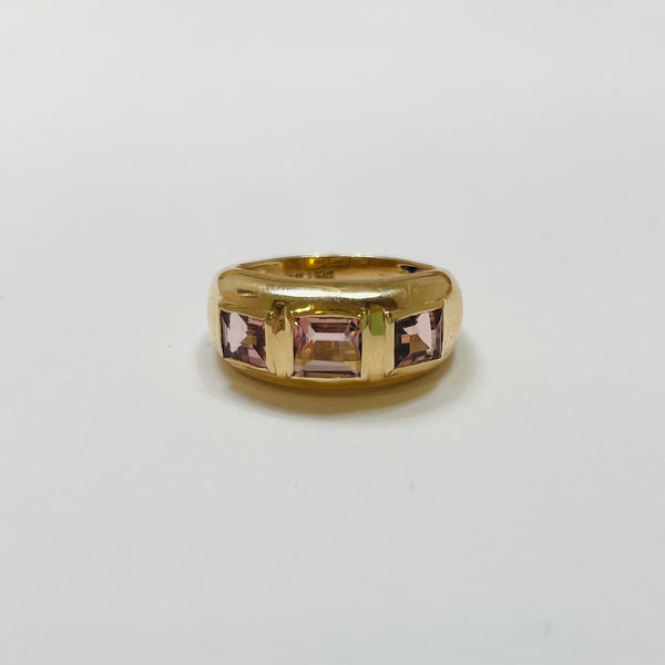 pink tourmaline dome ring