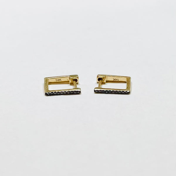 black diamond square pave huggies