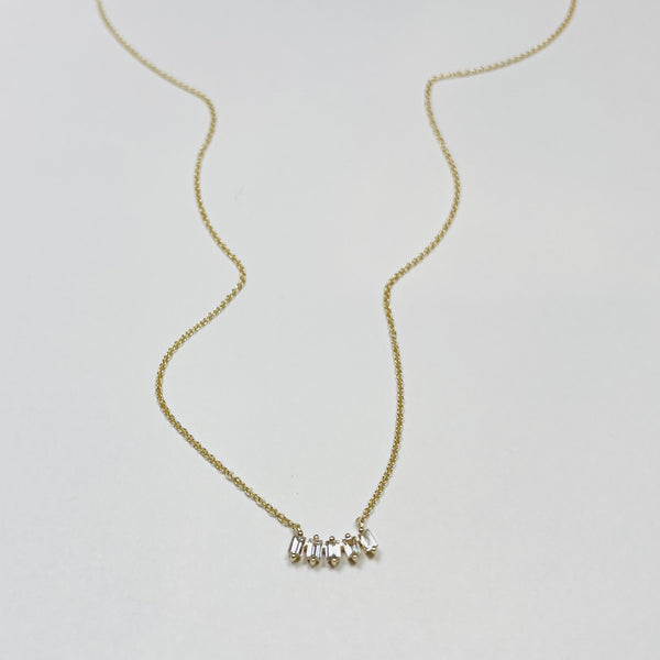 diamond baguette necklace