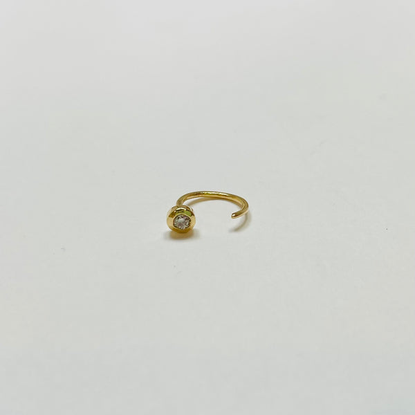 single gemstone half huggie