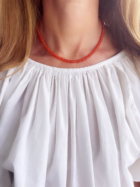 carnelian heishi necklace