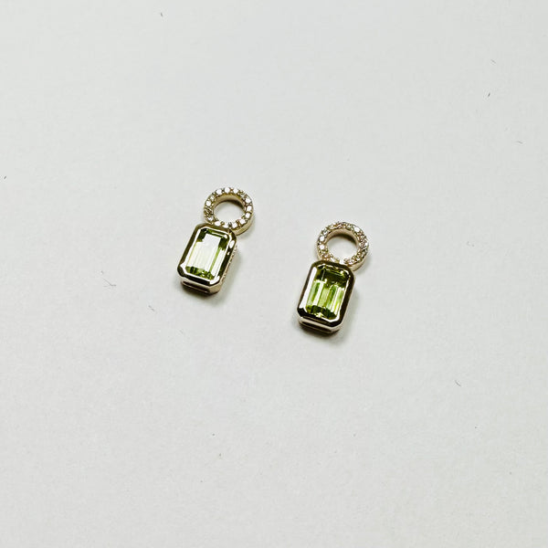 peridot huggie charms