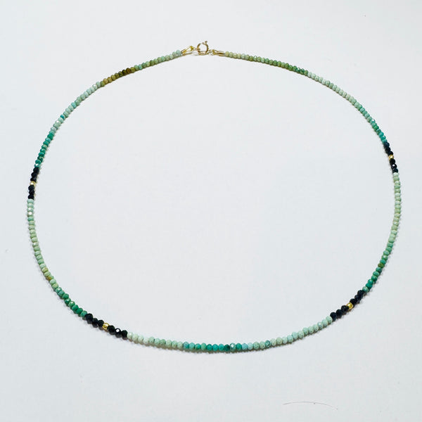 delicate color block necklace, four stations