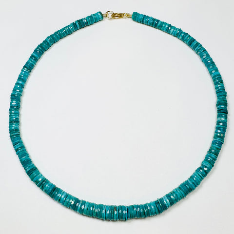 turquoise heishi necklace