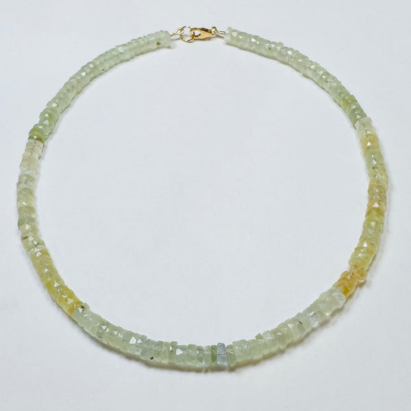 citrus prehnite heishi cut candy necklace