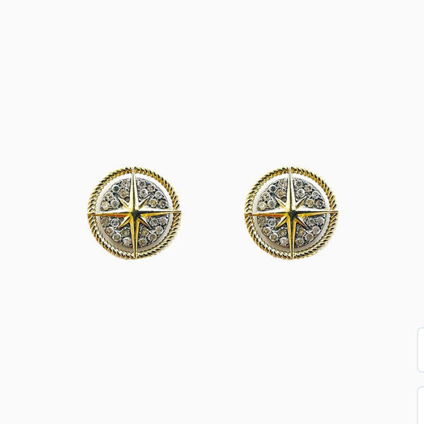 two tone zodiac studs
