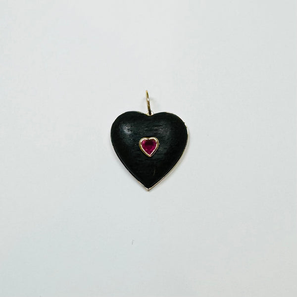 lava gemstone heart pendant