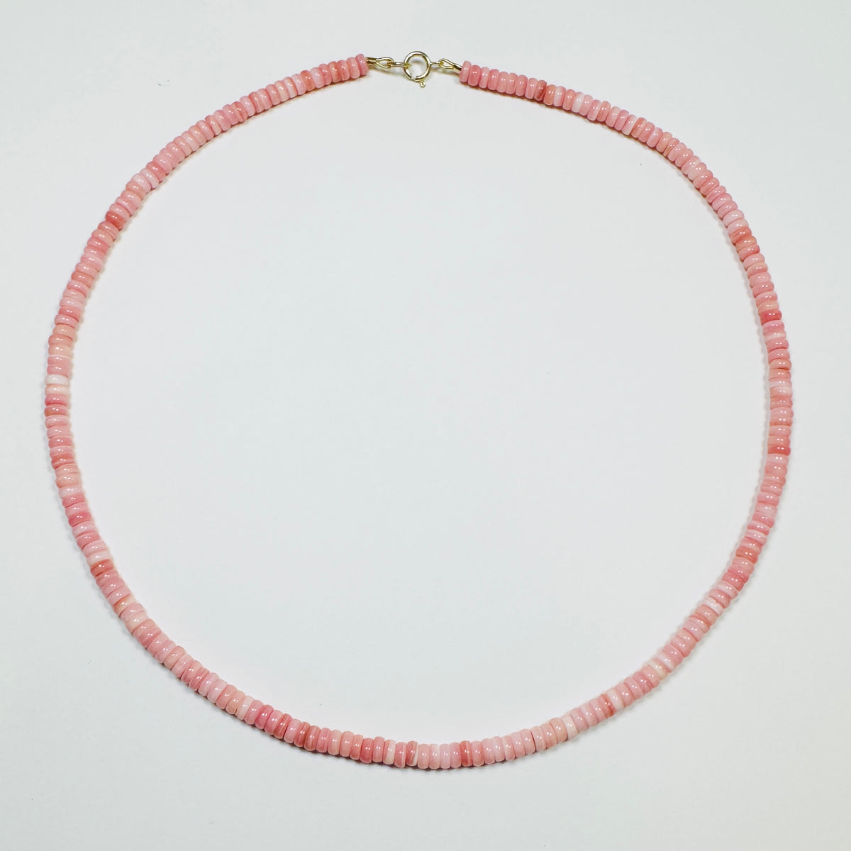 Hand-Strung Pink Puka Shell Necklace – Choose Your Length – Natural Beach Style Jewelry