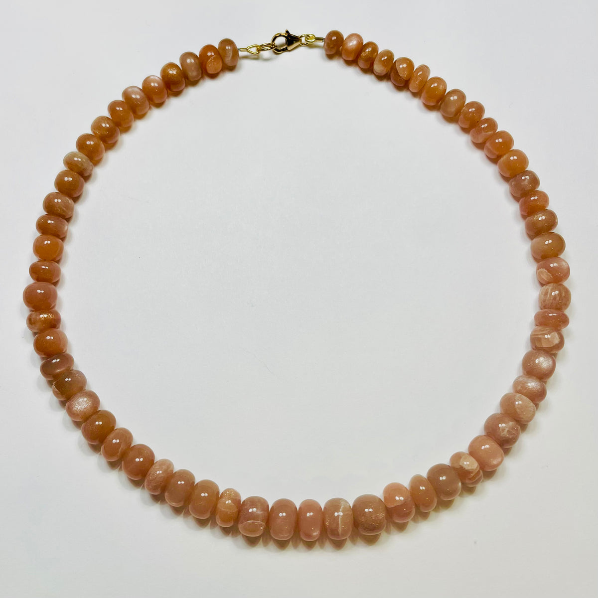 peach moonstone candy necklace – Theodosia Jewelry