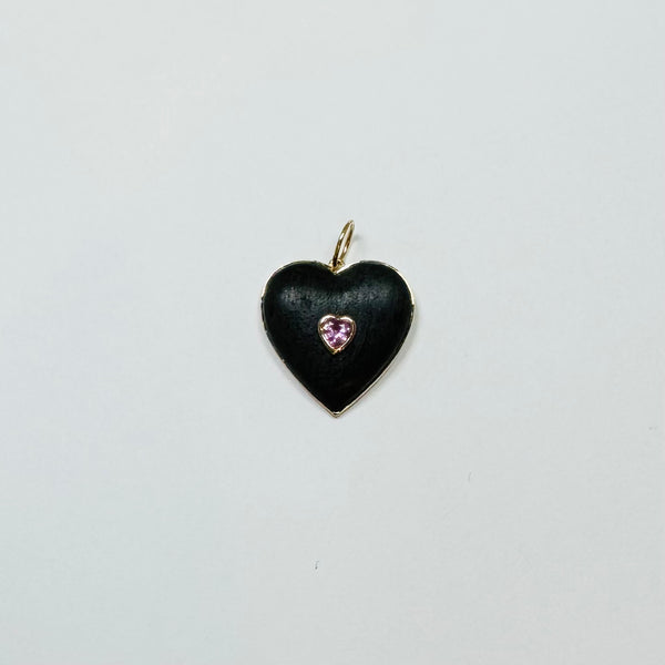 lava gemstone heart pendant