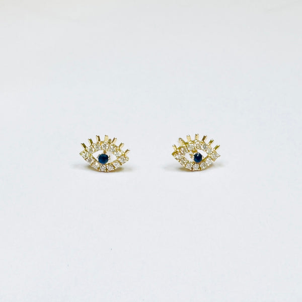 sapphire evil eye lash studs