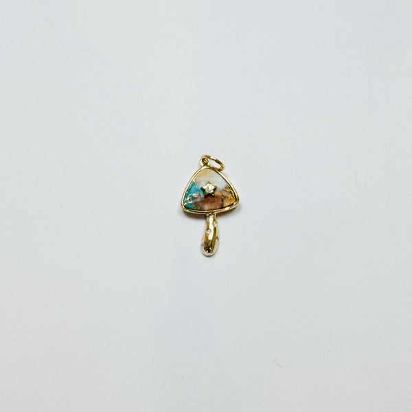 oyster turquoise mushroom pendant, star