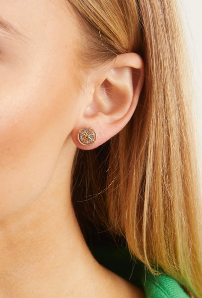 two tone zodiac studs