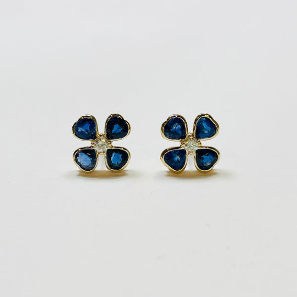 sapphire flower studs