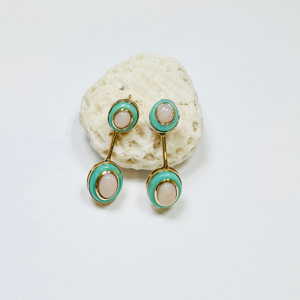 chrysoprase and opal earrings