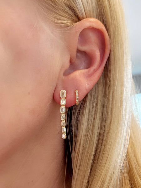 emerald cut diamond dangle