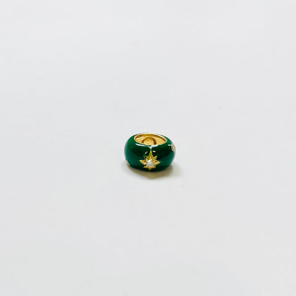 enamel bead charm, 8mm