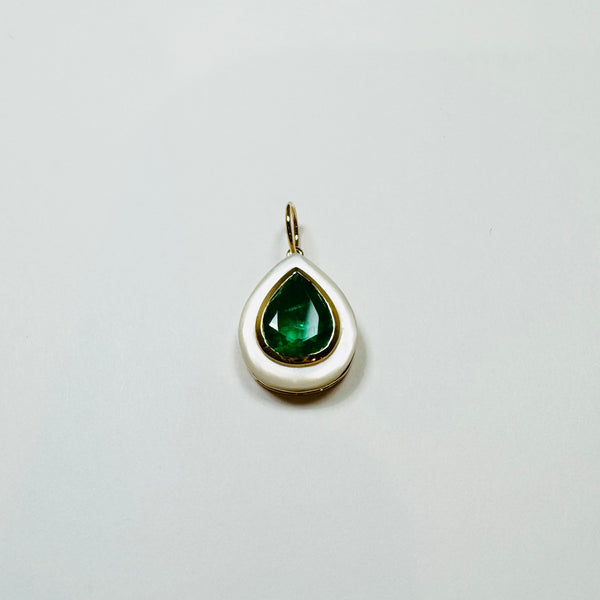 paraiba and mother of pearl pendant