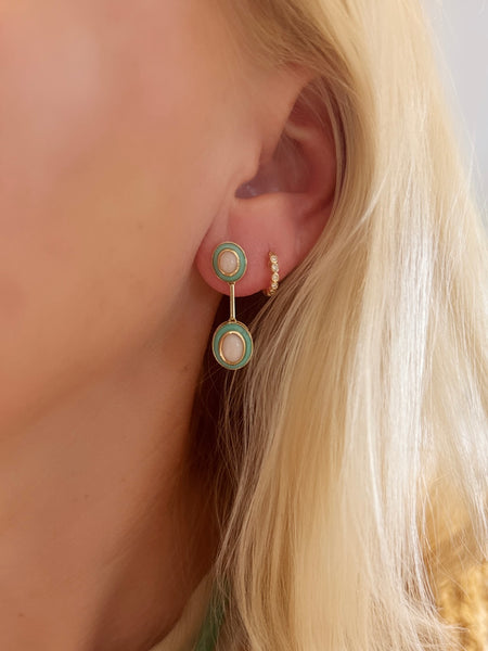 chrysoprase and opal earrings