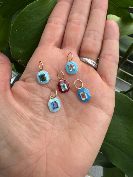 enamel gemstone charm