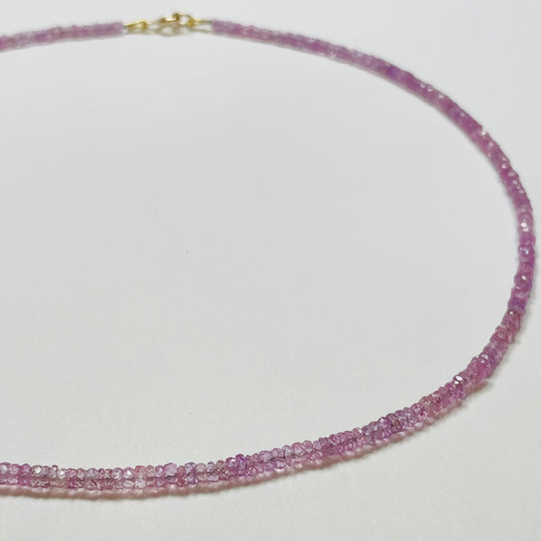 lavender rose sapphire heishi necklace