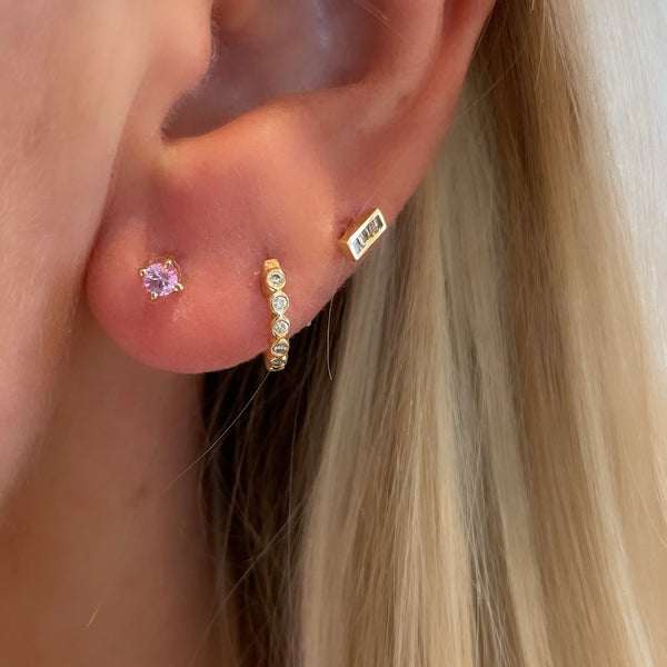 pink sapphire studs with jacket