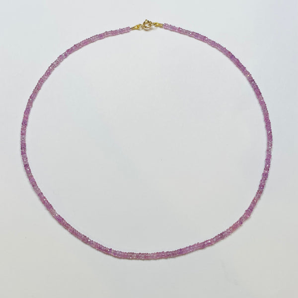 lavender rose sapphire heishi necklace