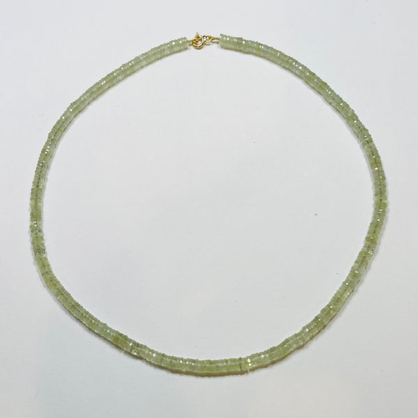 prehnite heishi necklace