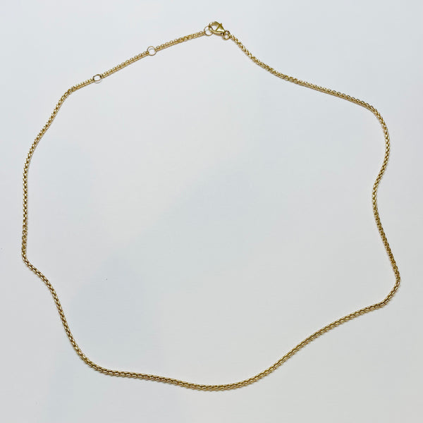 box chain, 2 mm adjustable 14 kt gold