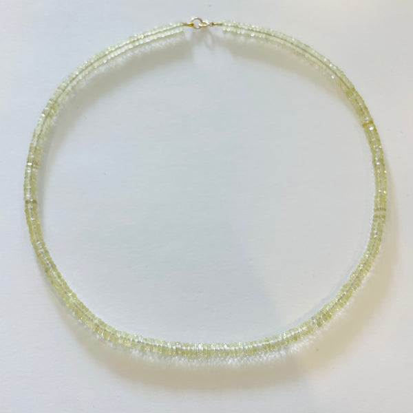 lemon topaz heishi necklace
