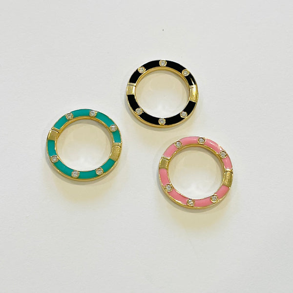 gold enamel diamond connector