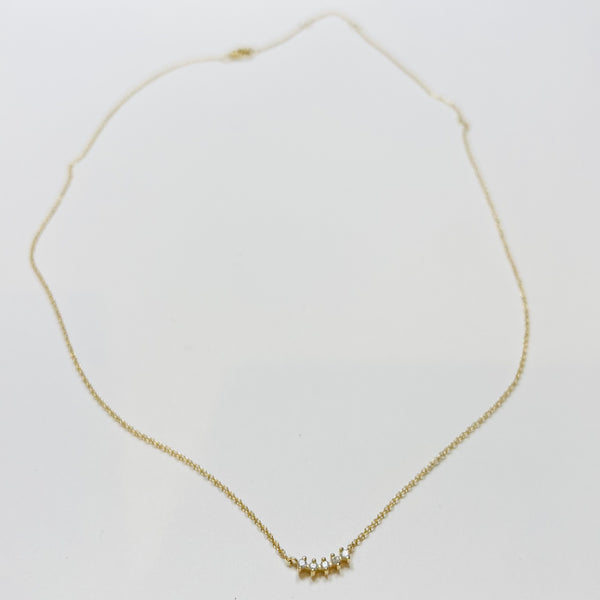 diamond arc necklace, (5) 0.07