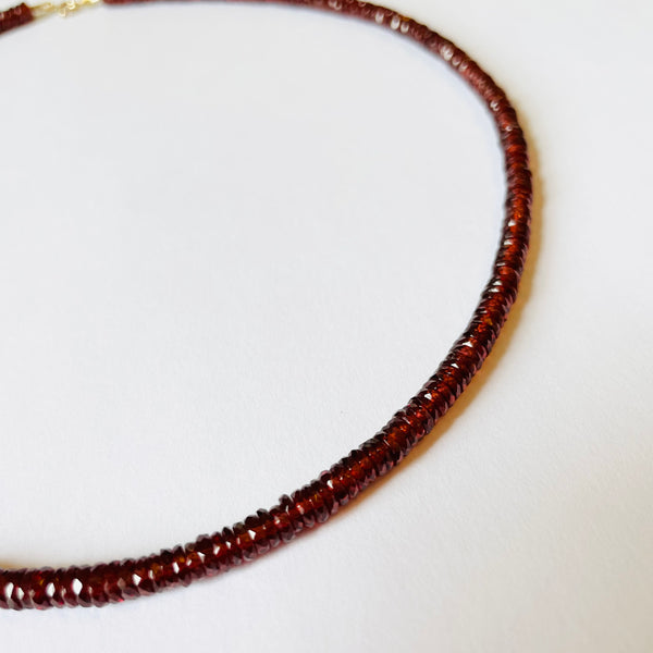 garnet heishi necklace