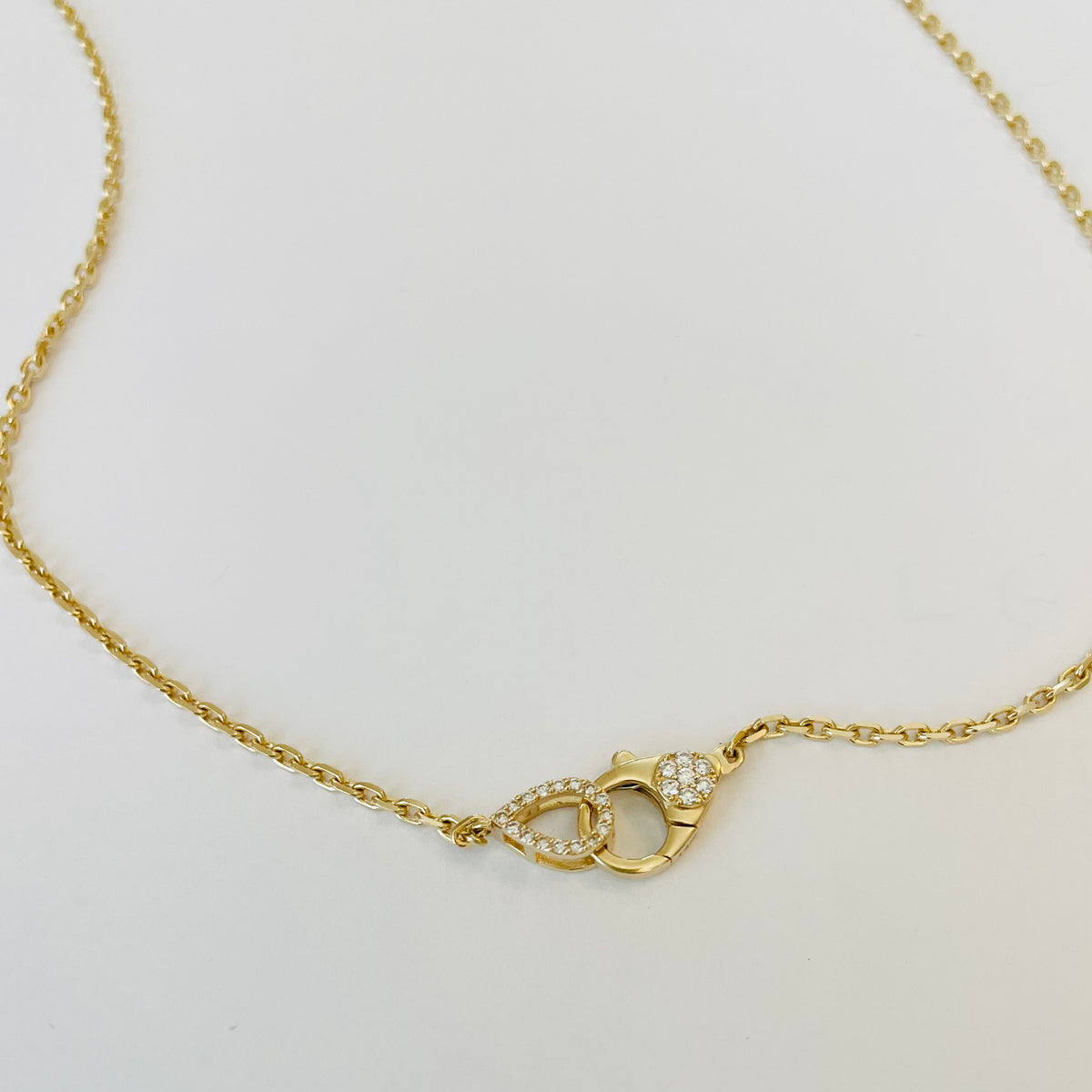 18” 14k mirror chain with handcuff clasp Theodosia Jewelry