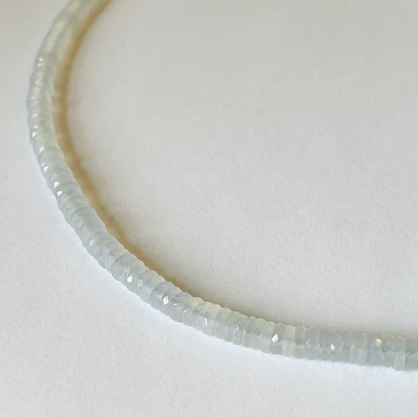 lavender chalcedony heishi necklace