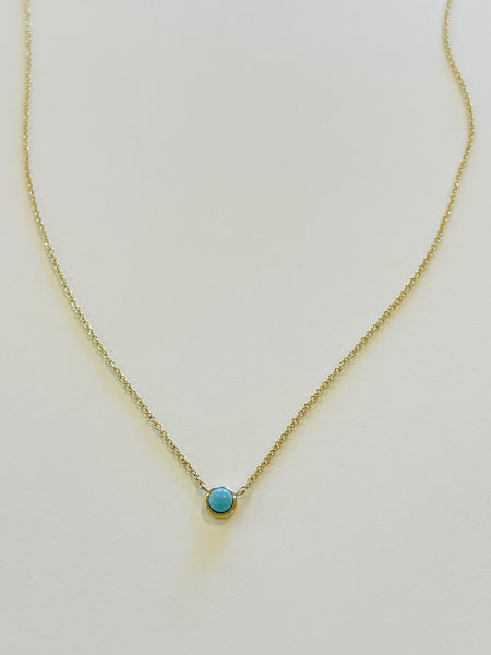 bezel set turquoise necklace