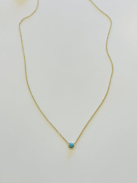 bezel set turquoise necklace