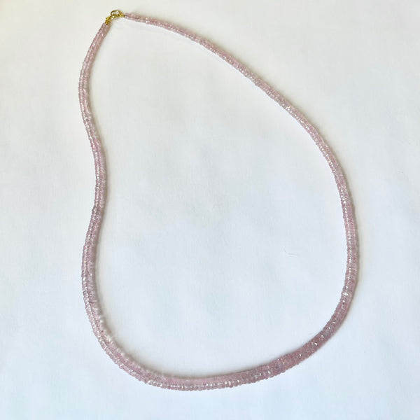 pink sapphire heishi necklace