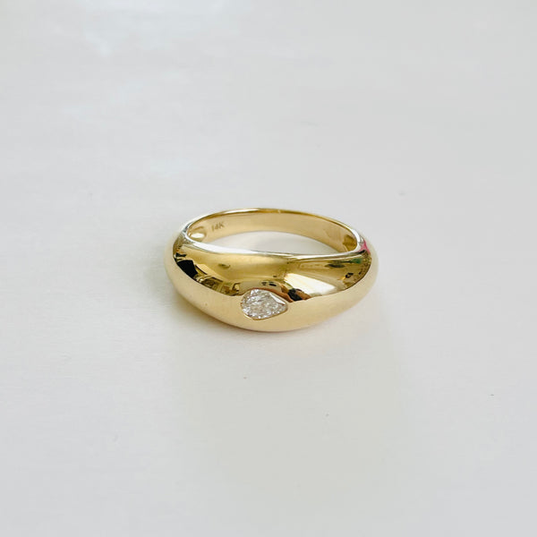 diamond gold dome ring, large