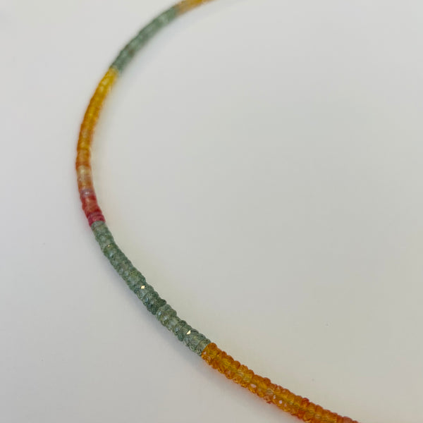 shaded sapphire heishi cut necklace