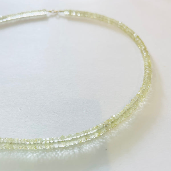 lemon topaz heishi necklace