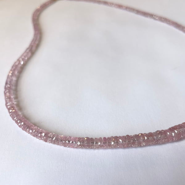 pink sapphire heishi necklace