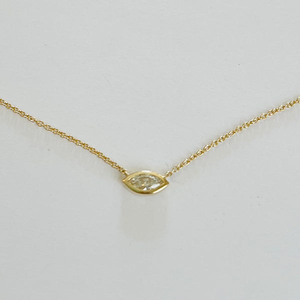 marquise diamond on gold chain