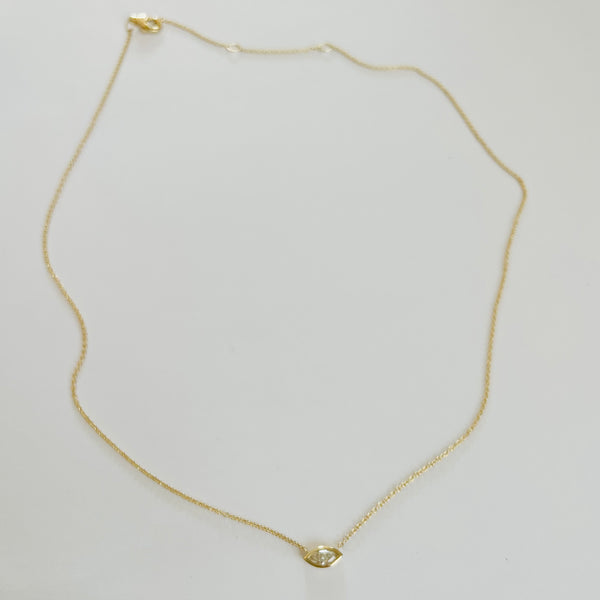 marquise diamond on gold chain