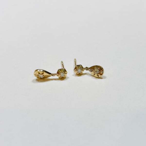 hexagon and teardrop studs