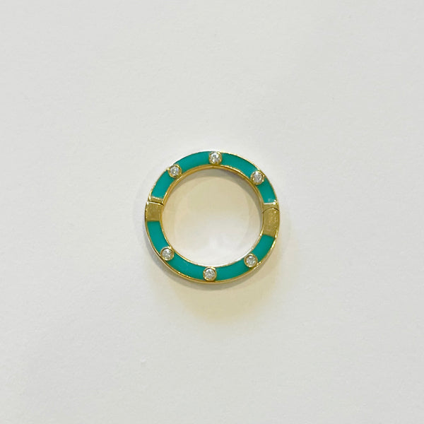 gold enamel diamond connector